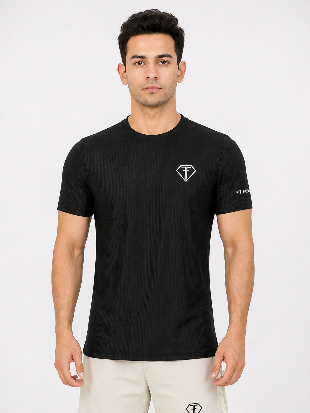 FIT FASH Men's Quick-Dry Sports T-Shirt (BLACK)