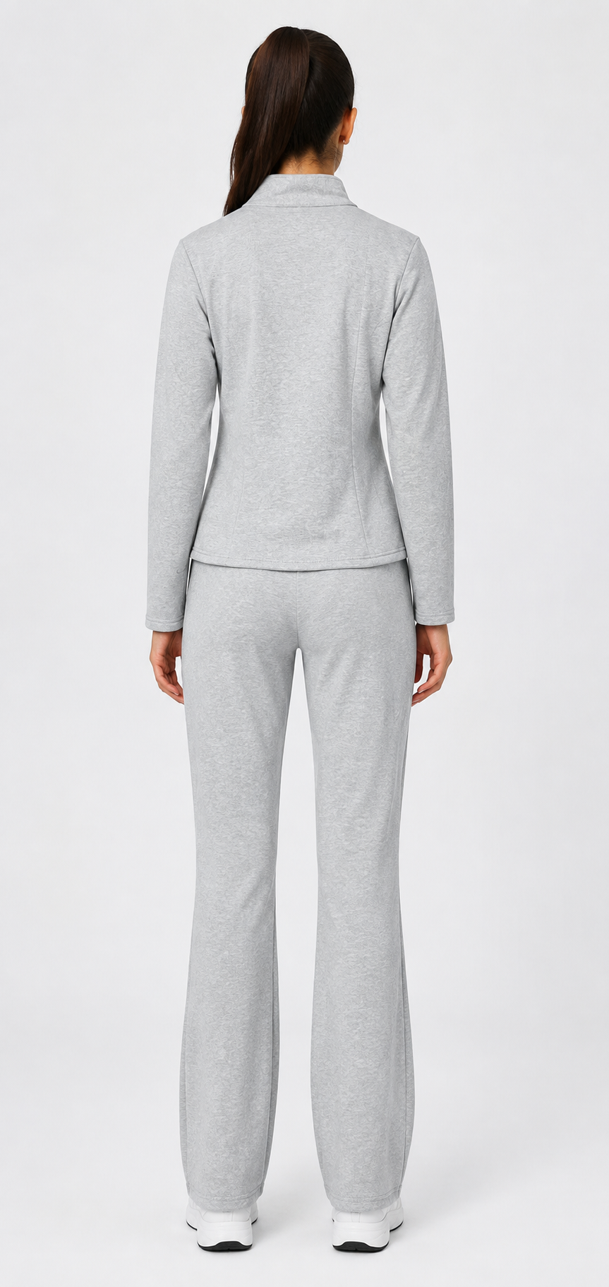 Women’s Grey Quarter-Zip Tracksuit Top by FITFASH
