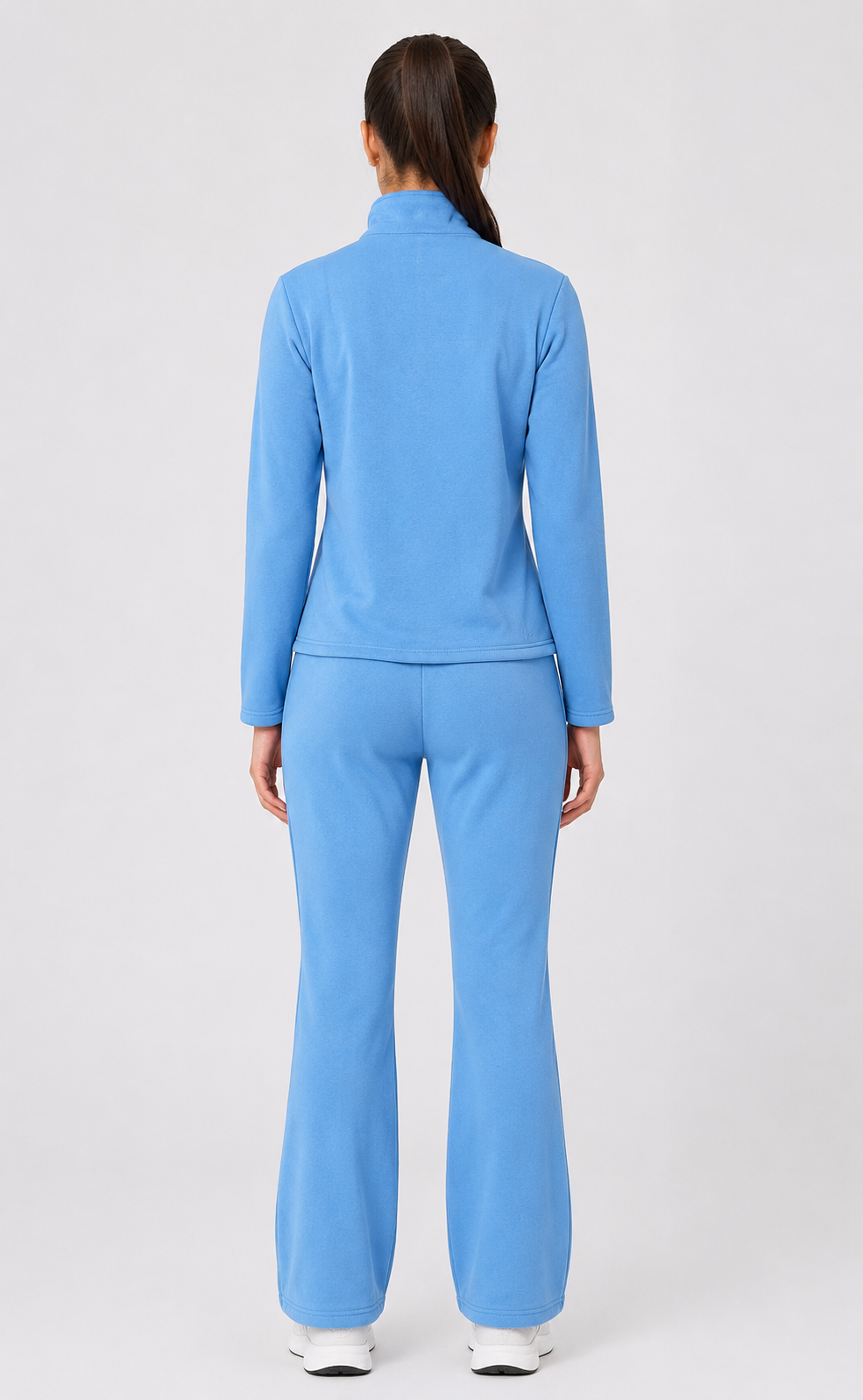 Women’s Sky Blue Quarter-Zip Tracksuit Top by FITFASH