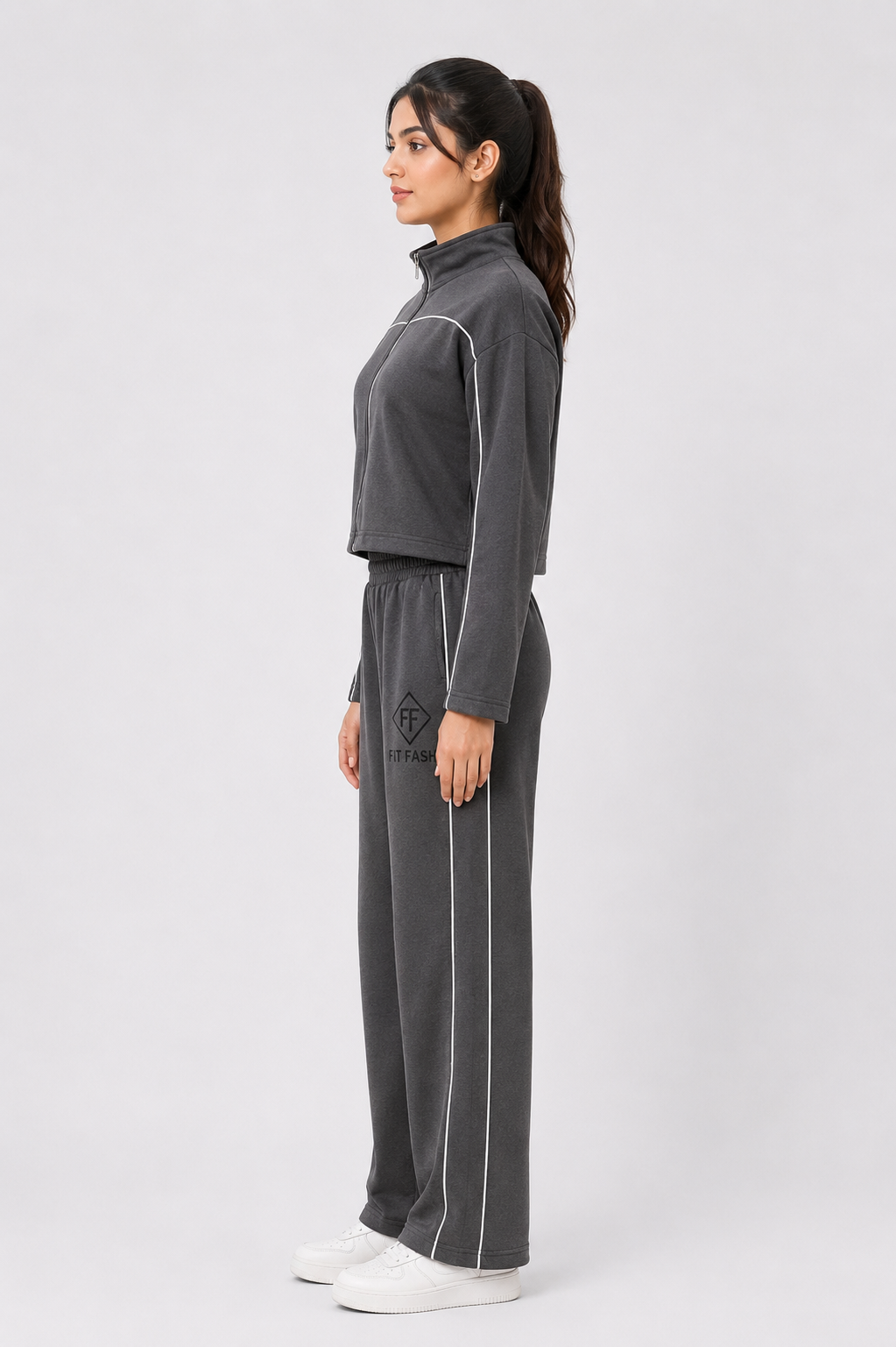 Women’s Fleece Tracksuit Set – Regular GSM Full Zip Jacket & Jogger Pants