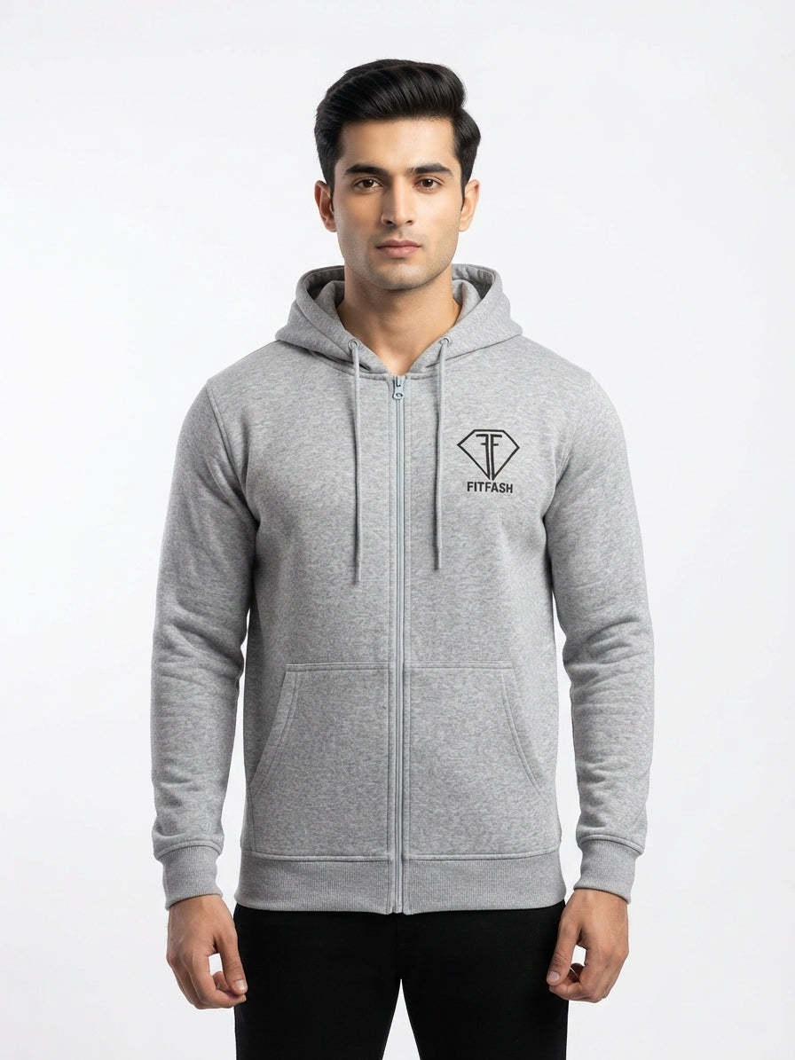 Men's Premium Grey Marl Basic Hoodie