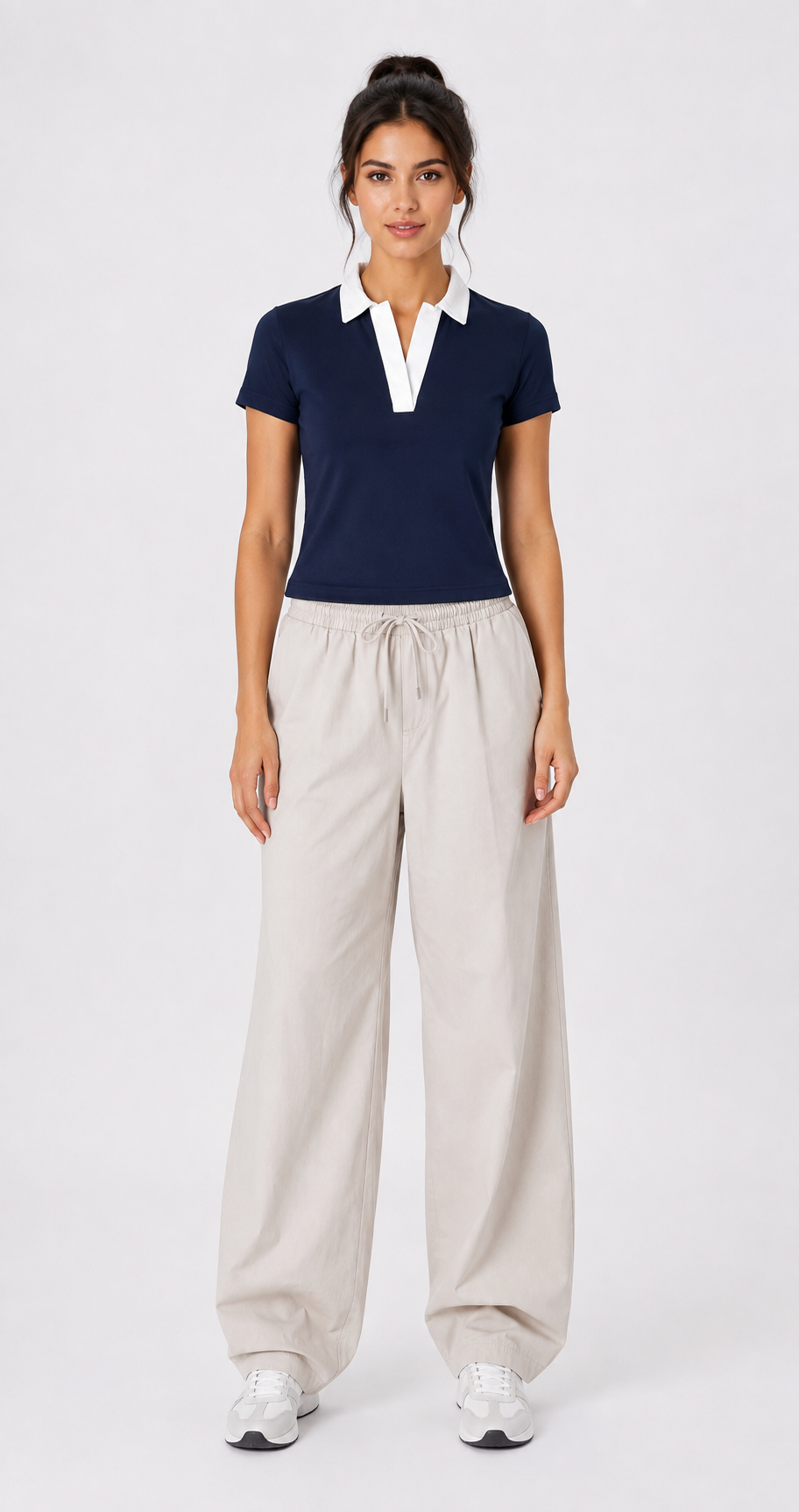 Women’s Stylish Cropped Polo Top – Casual & Everyday Wear