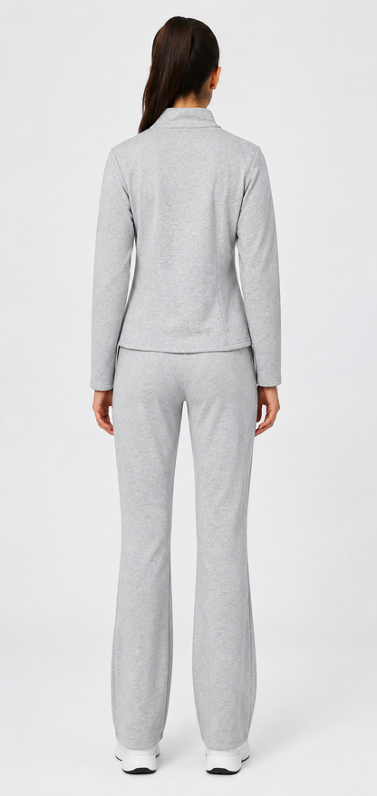 Women’s Grey Quarter-Zip Tracksuit Top by FITFASH