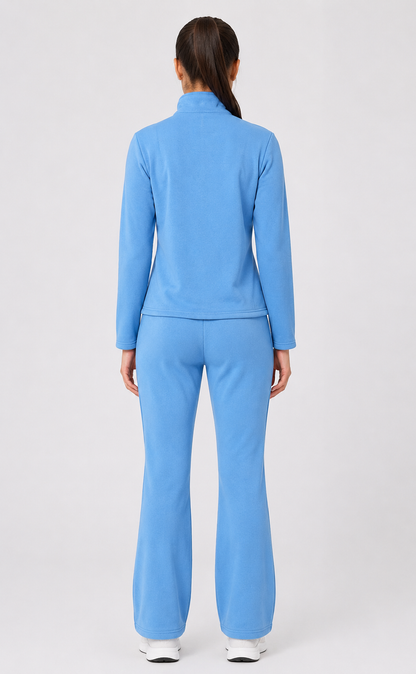 Women’s Sky Blue Quarter-Zip Tracksuit Top by FITFASH