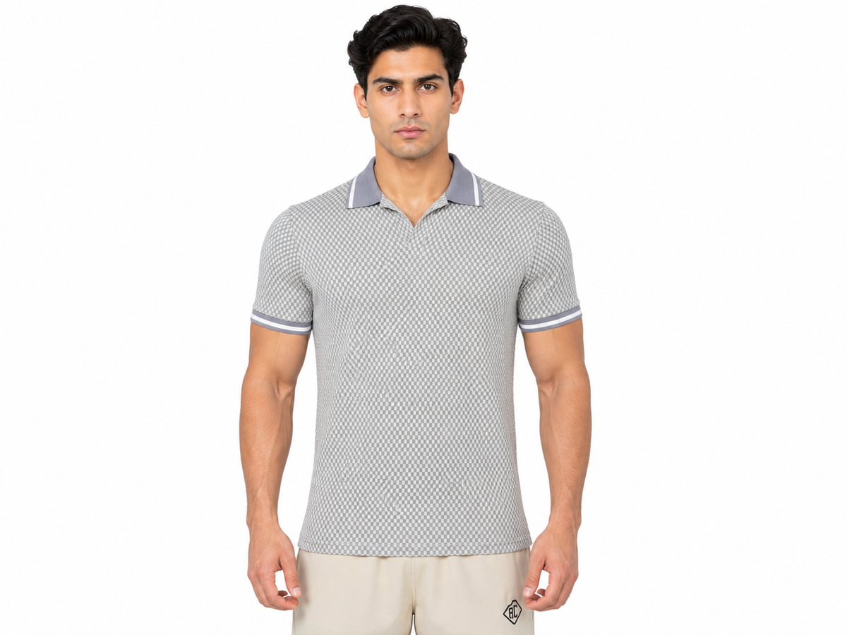 Steel Grey Open Collar Polo