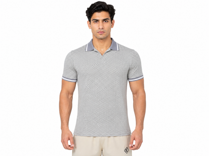 Steel Grey Open Collar Polo