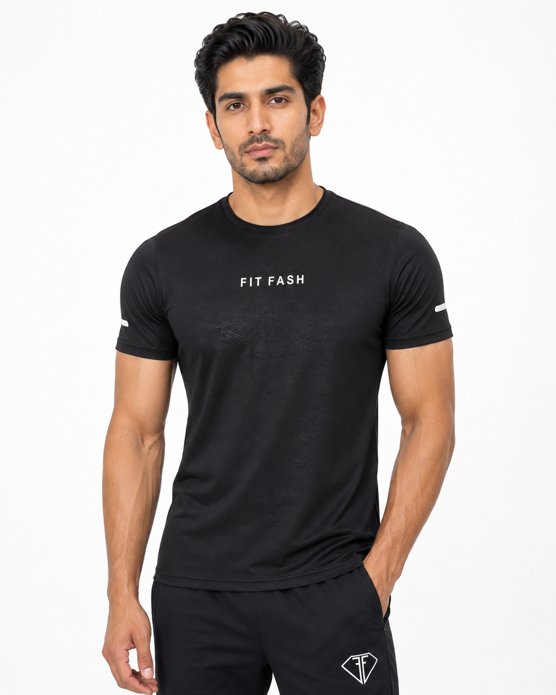 FIT FASH Men's Quick-Dry Sports T-Shirt (BLACK)