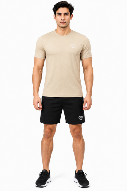 FIT FASH Men's Quick-Dry Sports T-Shirt (OFF-WHITE)