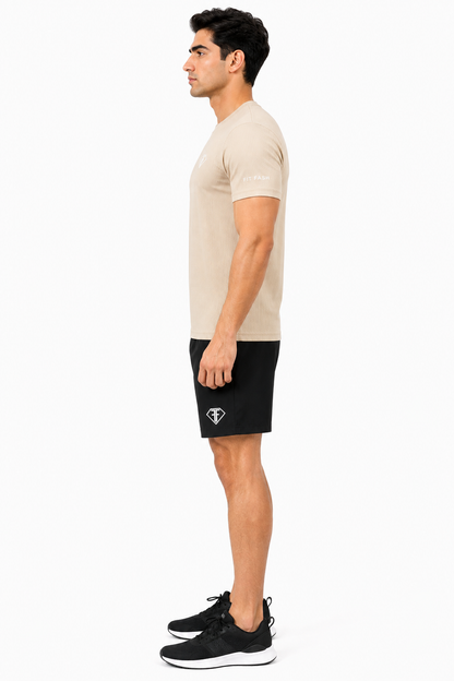 FIT FASH Men's Quick-Dry Sports T-Shirt (OFF-WHITE)