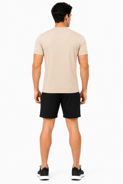 FIT FASH Men's Quick-Dry Sports T-Shirt (OFF-WHITE)