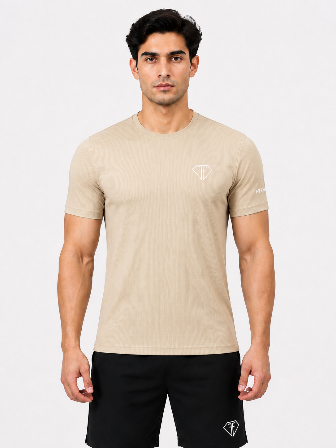 FIT FASH Men's Quick-Dry Sports T-Shirt (OFF-WHITE)