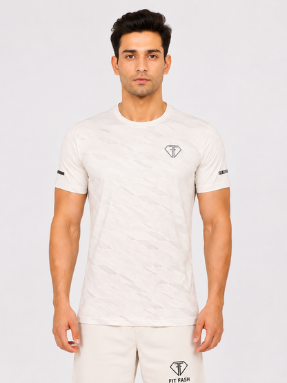 FIT FASH Men's Quick-Dry Sports T-Shirt (WHITE)