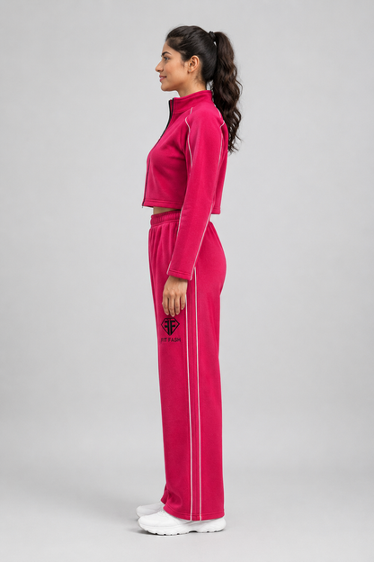 Women’s Fleece Tracksuit Set – Regular GSM Full Zip Jacket & Jogger Pants