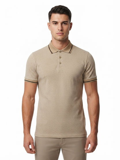 Beige Classic Button Polo
