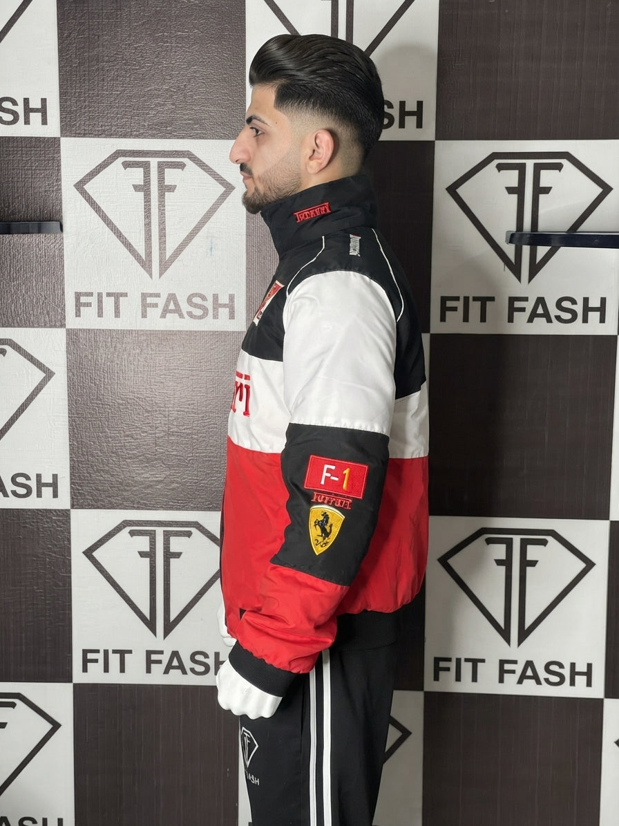 Men’s Padded Racing Jacket – Full Zip Motorsport Windbreaker