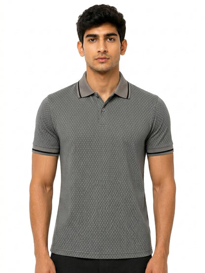 Grey Classic Button Polo