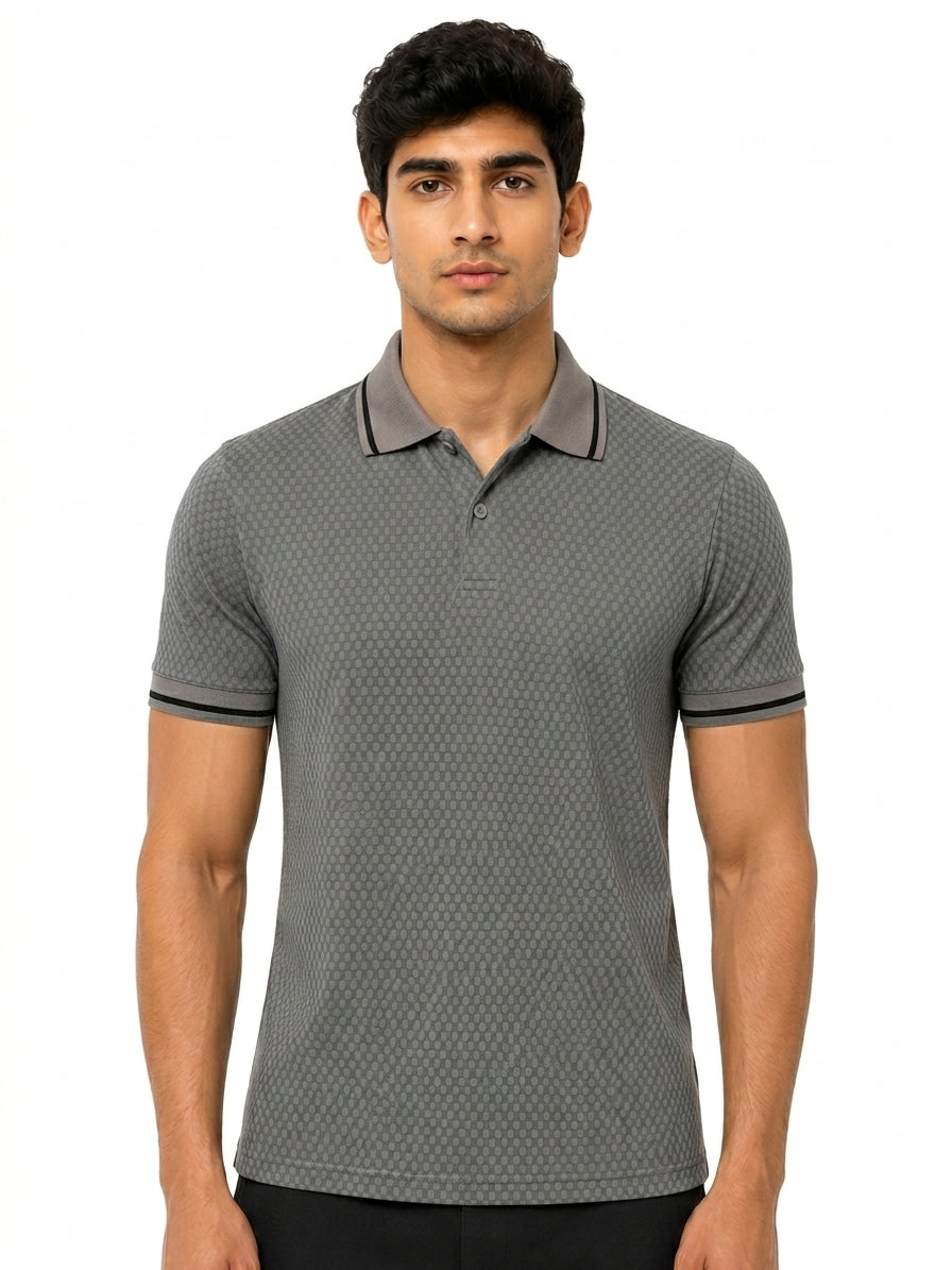 Grey Classic Button Polo