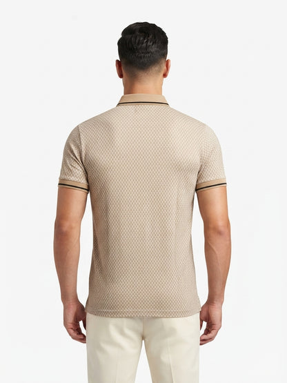 Beige Classic Button Polo