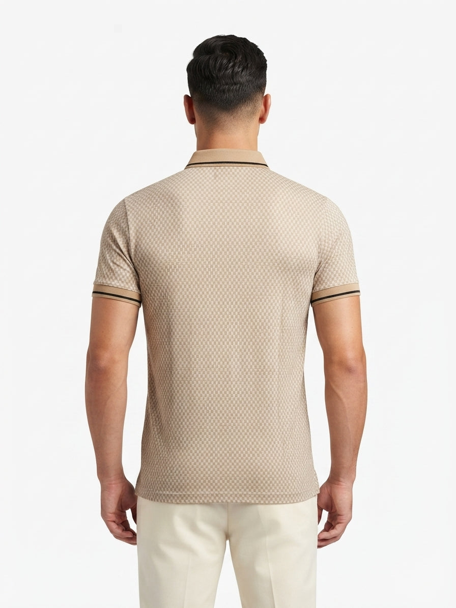 Beige Classic Button Polo