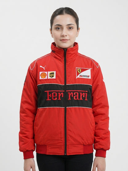Women’s Padded Racing Jacket – Full Zip Motorsport Windbreaker
