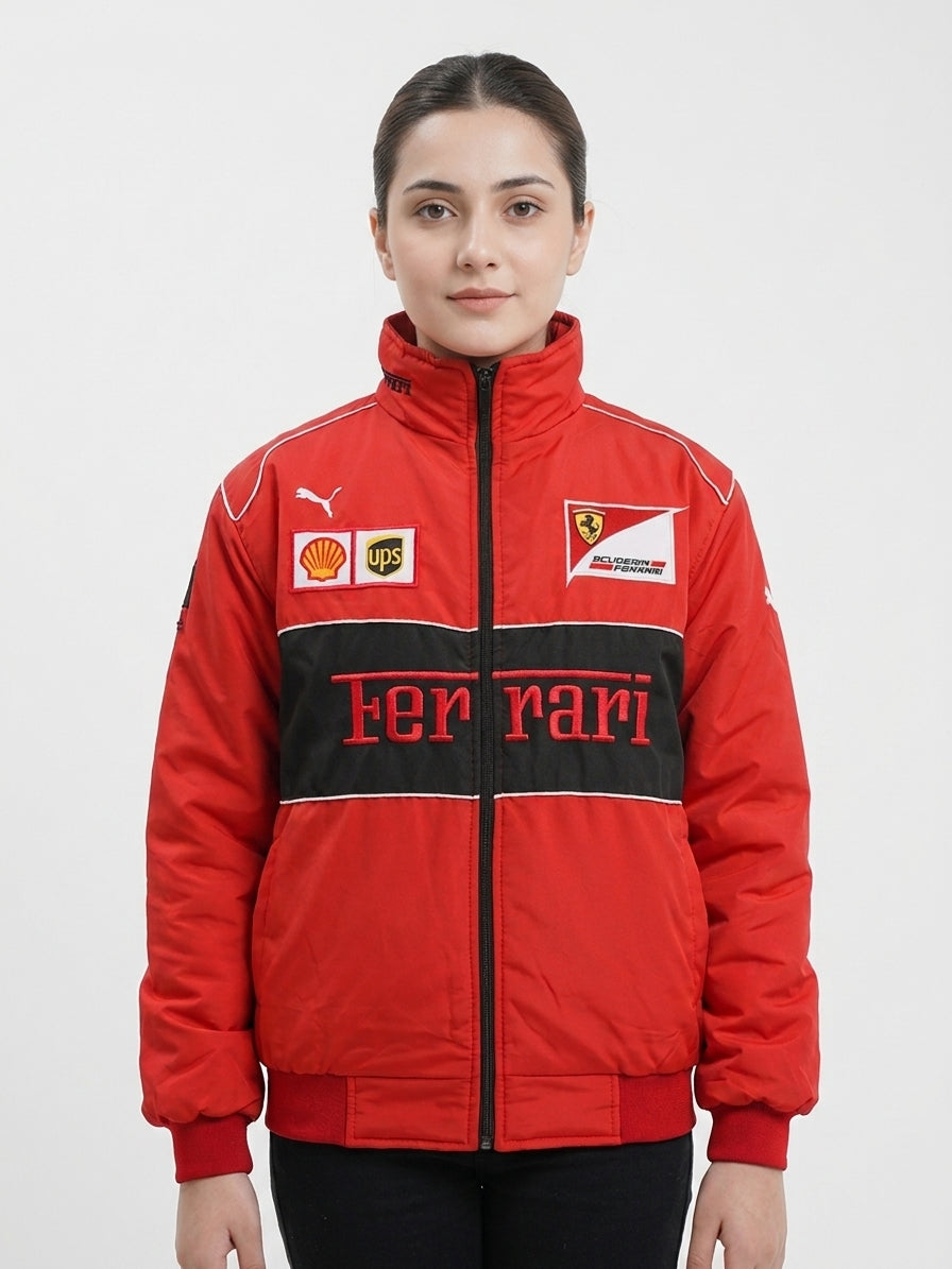 Women’s Padded Racing Jacket – Full Zip Motorsport Windbreaker