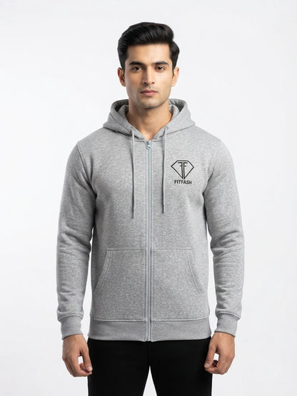 Men's Premium Grey Marl Basic Hoodie