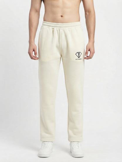 Men's Premium Cream Straight-Leg Fleece Trouser
