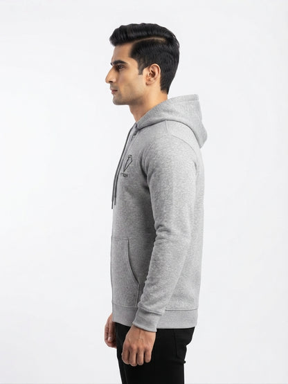 Men's Premium Grey Marl Basic Hoodie